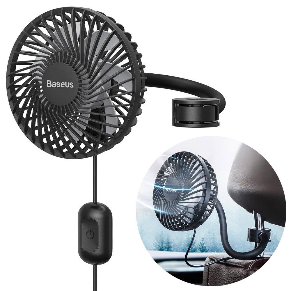Baseus Departure Vehicle Fan (Seat Type) - USB вентилатор, прикрепящ се към подглавника на кола (черен) | JAR Computers Baseus Departure Vehicle Fan (Seat Type) - USB вентилатор, прикрепящ се към подглавника на кола (черен)