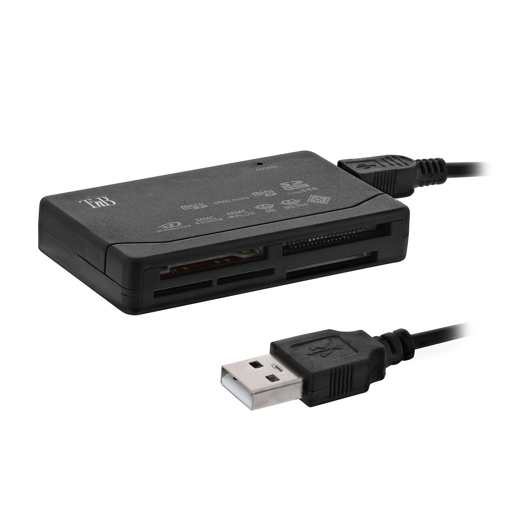Четец за карти TNB, универсален, USB 2.0, черен | JAR Computers Четец за карти TNB, универсален, USB 2.0, черен