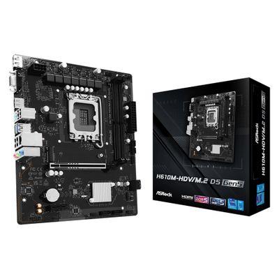 Дънна платка MB ASRock Intel 1700 H610M-HDV/M.2 D5 GEN5 | JAR Computers Дънна платка MB ASRock Intel 1700 H610M-HDV/M.2 D5 GEN5