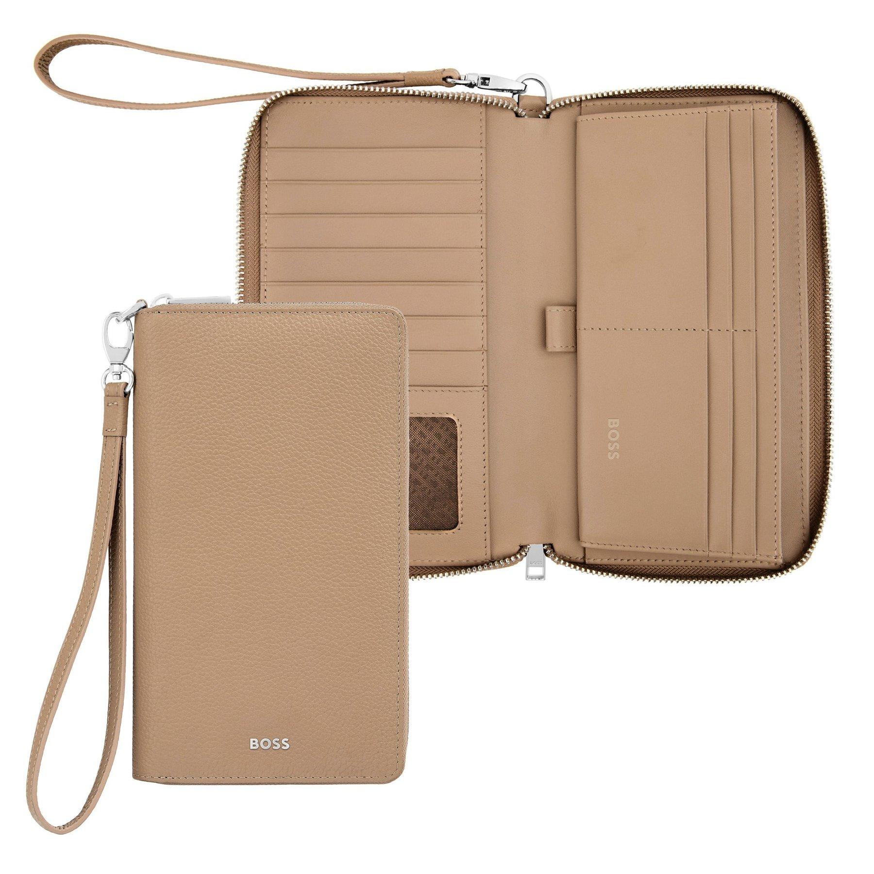 Hugo Boss Портфейл за пътуване Classic Grained, карамел | JAR Computers Hugo Boss Портфейл за пътуване Classic Grained, карамел