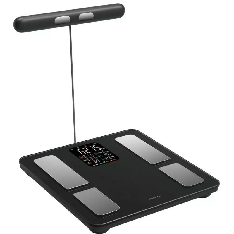 Кантар - анализатор Klausberg KB 7856, До 180 кг, Bluetooth, Android/iOS, LCD дисплей, 14 телесни стойности, Черен | JAR Computers Кантар - анализатор Klausberg KB 7856, До 180 кг, Bluetooth, Android/iOS, LCD дисплей, 14 телесни стойности, Черен