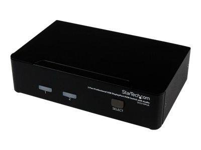 Мрежов комутатор 2 Port DisplayPort KVM Switch - 2560x1600 @60Hz - Dual Port DP USB, Keyboard, Video, Mouse Switch Box w/ Audio for Computers and Monitors