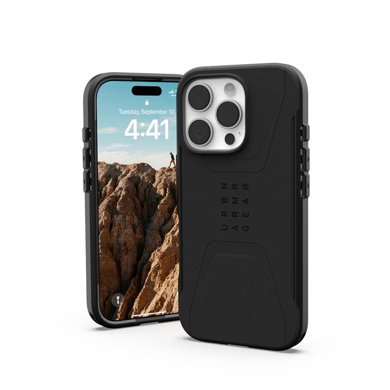 Удароустойчив хибриден кейс с MagSafe за iPhone 16 Pro - Urban Armor Gear Civilian MagSafe Case (черен) | JAR Computers Удароустойчив хибриден кейс с MagSafe за iPhone 16 Pro - Urban Armor Gear Civilian MagSafe Case (черен)