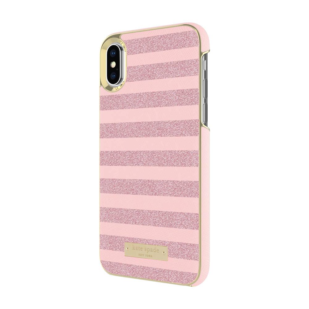 Удароустойчив хибриден кейс за iPhone XS, iPhone X - Kate Spade Wrap Glitter Stripe Case (розов) | JAR Computers Удароустойчив хибриден кейс за iPhone XS, iPhone X - Kate Spade Wrap Glitter Stripe Case (розов)