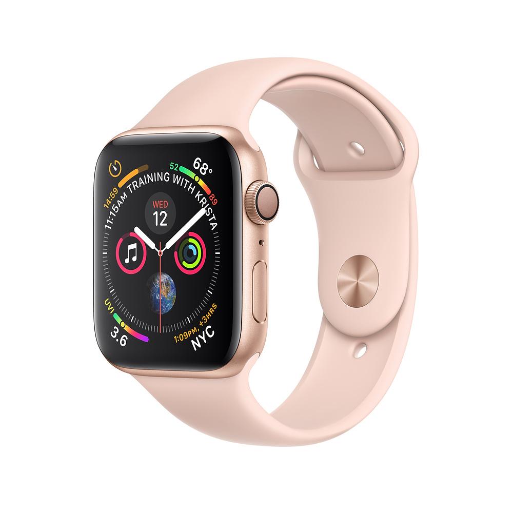 Умен часовник от Apple - Apple Watch Series 4, 40mm Gold Aluminum Case with Pink Sand Sport Band | JAR Computers Умен часовник от Apple - Apple Watch Series 4, 40mm Gold Aluminum Case with Pink Sand Sport Band