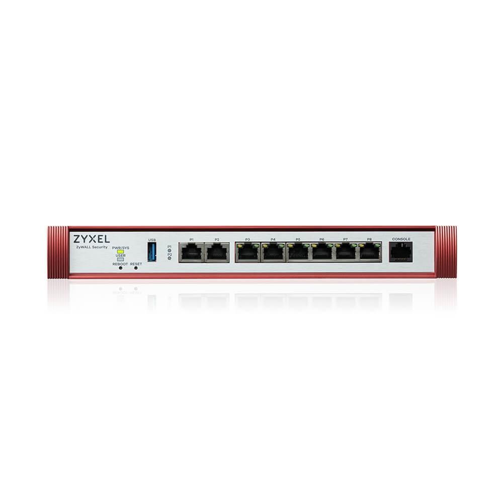 Zyxel USG FLEX 200 H, User-definable ports with 2*2.5G & 6*1G, 1*USB with 1 YR Gold Security Pack