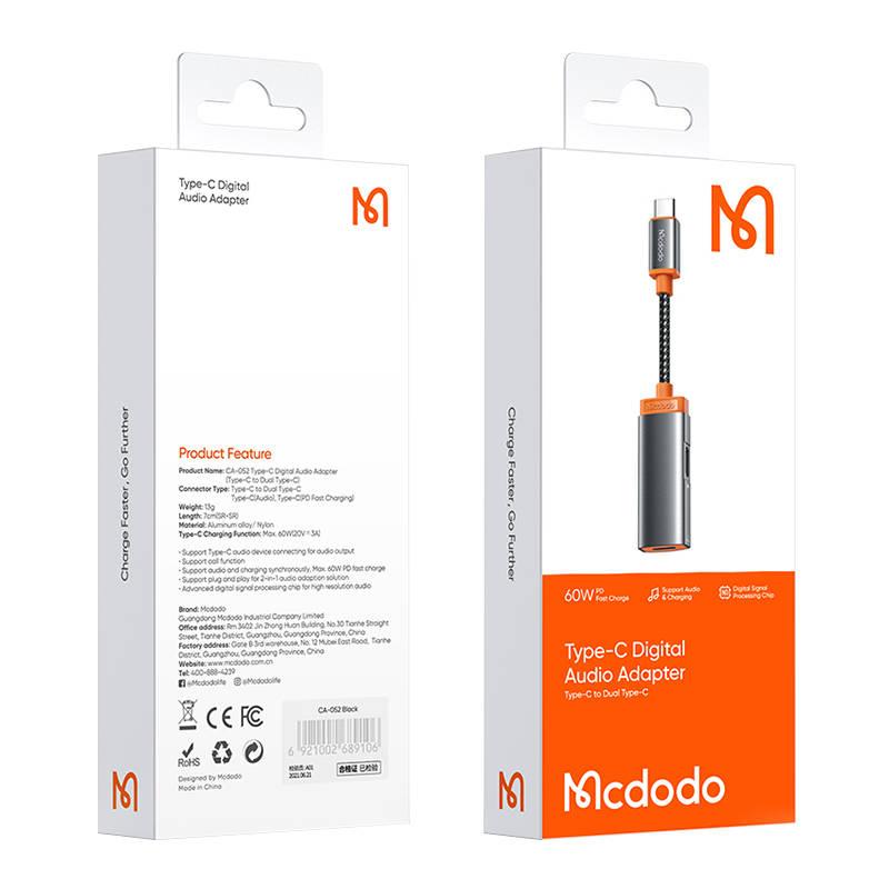 Адаптер USB-C мъжко към 2xUSB-C женско за устройства с USB-C порт - Mcdodo Adapter USB-C to 2xUSB-C, PD 60W (черен) | JAR Computers Адаптер USB-C мъжко към 2xUSB-C женско за устройства с USB-C порт - Mcdodo Adapter USB-C to 2xUSB-C, PD 60W (черен)