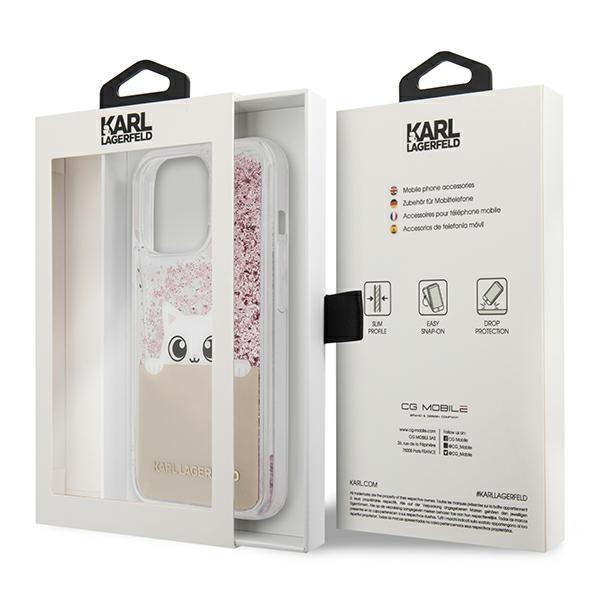 Дизайнерски кейс с висока защита за iPhone 13 Pro Max - Karl Lagerfeld Liquid Glitter Peek a Boo Case (прозрачен) | JAR Computers Дизайнерски кейс с висока защита за iPhone 13 Pro Max - Karl Lagerfeld Liquid Glitter Peek a Boo Case (прозрачен)