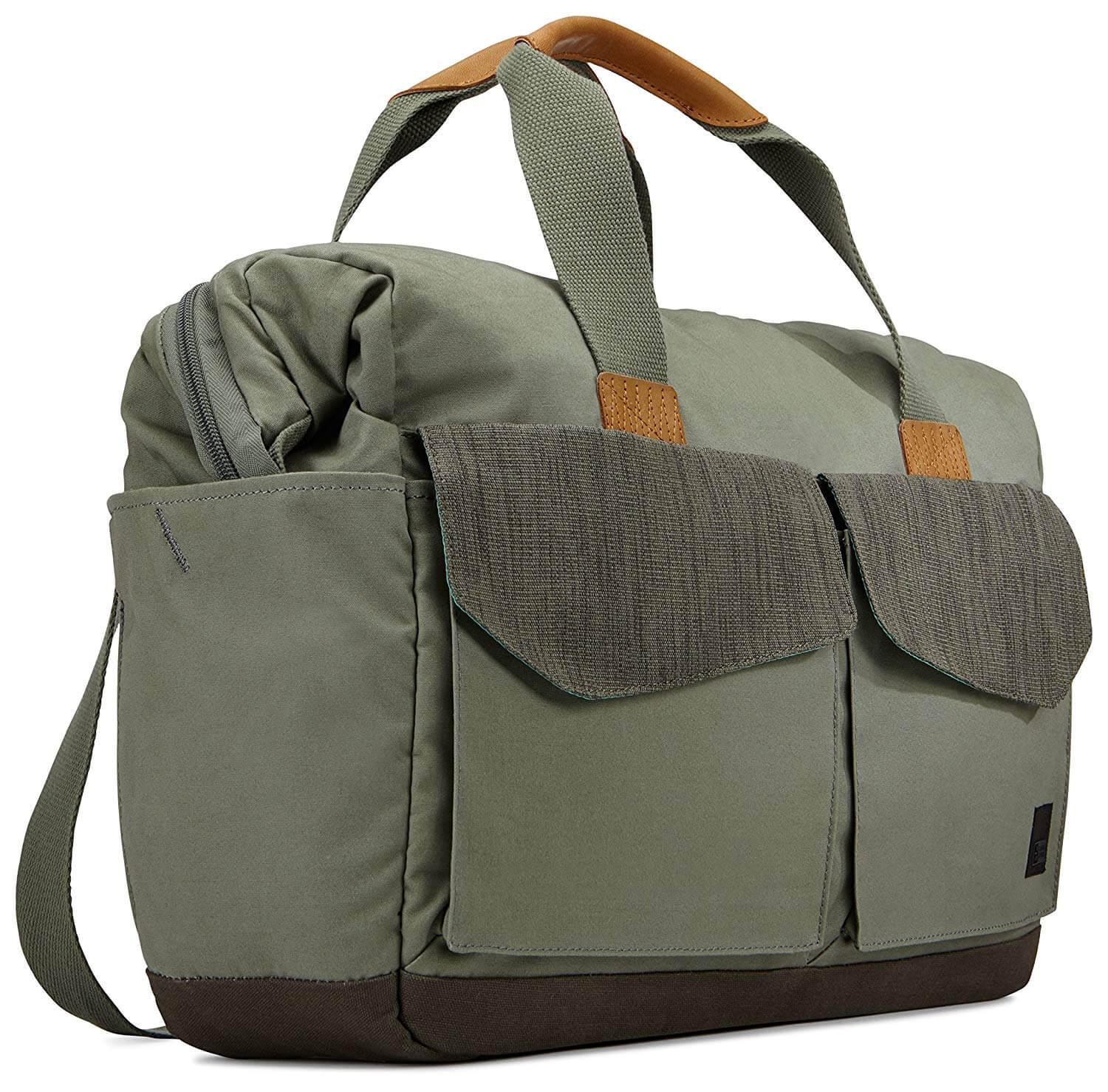 Елегантна чанта с дръжки и презрамка за MacBook Pro 15 и лаптопи до 15.6 инча - Case Logic Lodo Satchel Travel Bag LODB-115GRA (зелен) | JAR Computers Елегантна чанта с дръжки и презрамка за MacBook Pro 15 и лаптопи до 15.6 инча - Case Logic Lodo Satchel Travel Bag LODB-115GRA (зелен)