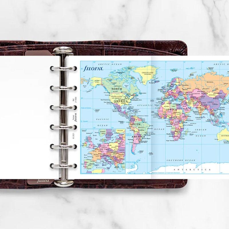 Filofax Пълнител за органайзер Pocket, карта на света | JAR Computers Filofax Пълнител за органайзер Pocket, карта на света