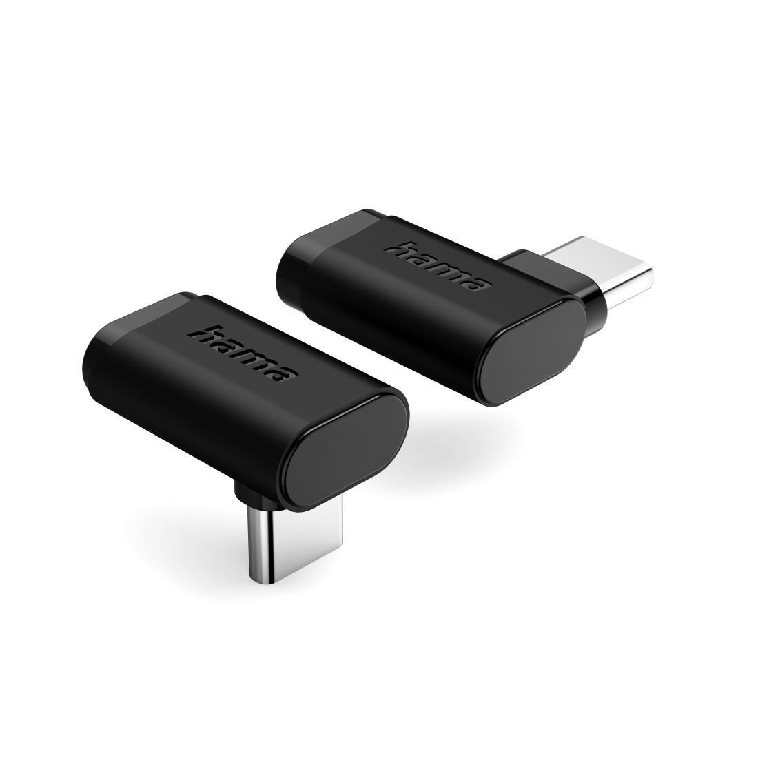 HAMA Адаптер 90&deg;C USB-C, USB 3.2 Gen2, 10 Gbit/s, 5 A, 240 W, комплект от 2