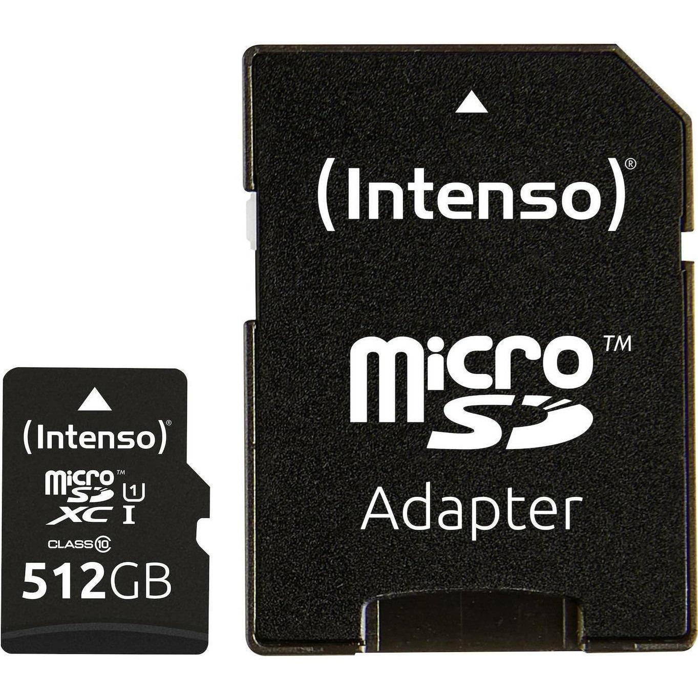 INTENSO microSDXC Card 512GB Class 10 UHS-I Premium with Adapter (3423493) (INTE3423493) | JAR Computers INTENSO microSDXC Card 512GB Class 10 UHS-I Premium with Adapter (3423493) (INTE3423493)