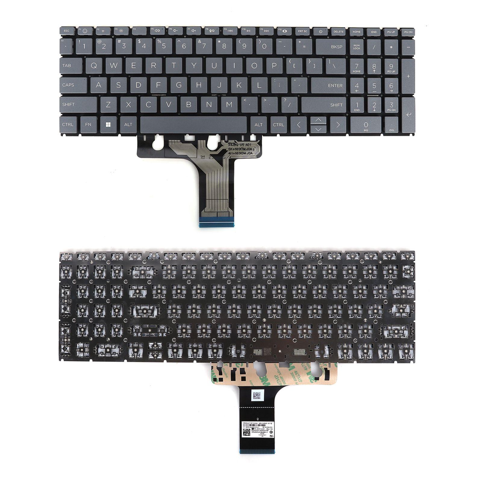 Клавиатура за лаптоп HP Pavilion 15-EG 15-EH Series Сива Без Рамка (Малък Ентър) | JAR Computers Клавиатура за лаптоп HP Pavilion 15-EG 15-EH Series Сива Без Рамка (Малък Ентър)
