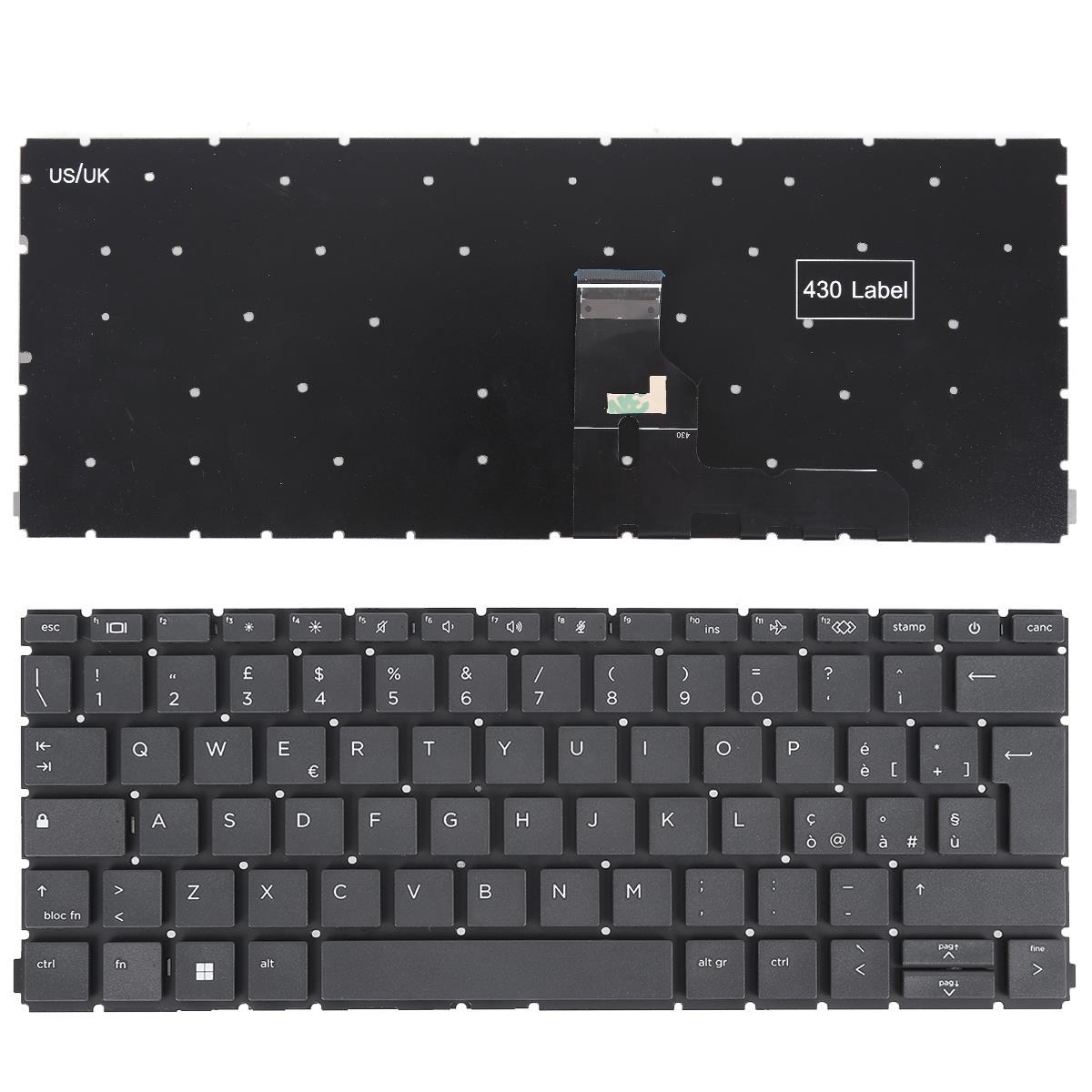 Клавиатура за лаптоп HP ProBook X360 430 G7 430 G8 Черна Без Рамка (Голям Ентър) | JAR Computers Клавиатура за лаптоп HP ProBook X360 430 G7 430 G8 Черна Без Рамка (Голям Ентър)