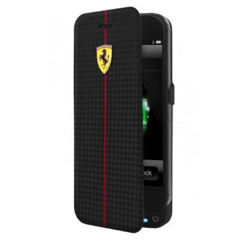 Кожен флип кейс с вградена 2200 mAh батерия за iPhone 5S, iPhone 5, iPhone SE - Ferrari Formula One Carbon Battery Flip Case | JAR Computers Кожен флип кейс с вградена 2200 mAh батерия за iPhone 5S, iPhone 5, iPhone SE - Ferrari Formula One Carbon Battery Flip Case