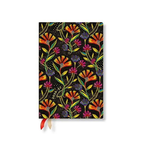 Paperblanks Планер Wild Flowers, Mini, хоризонтален, твърда корица, 112 листа, за 2026-2027 година