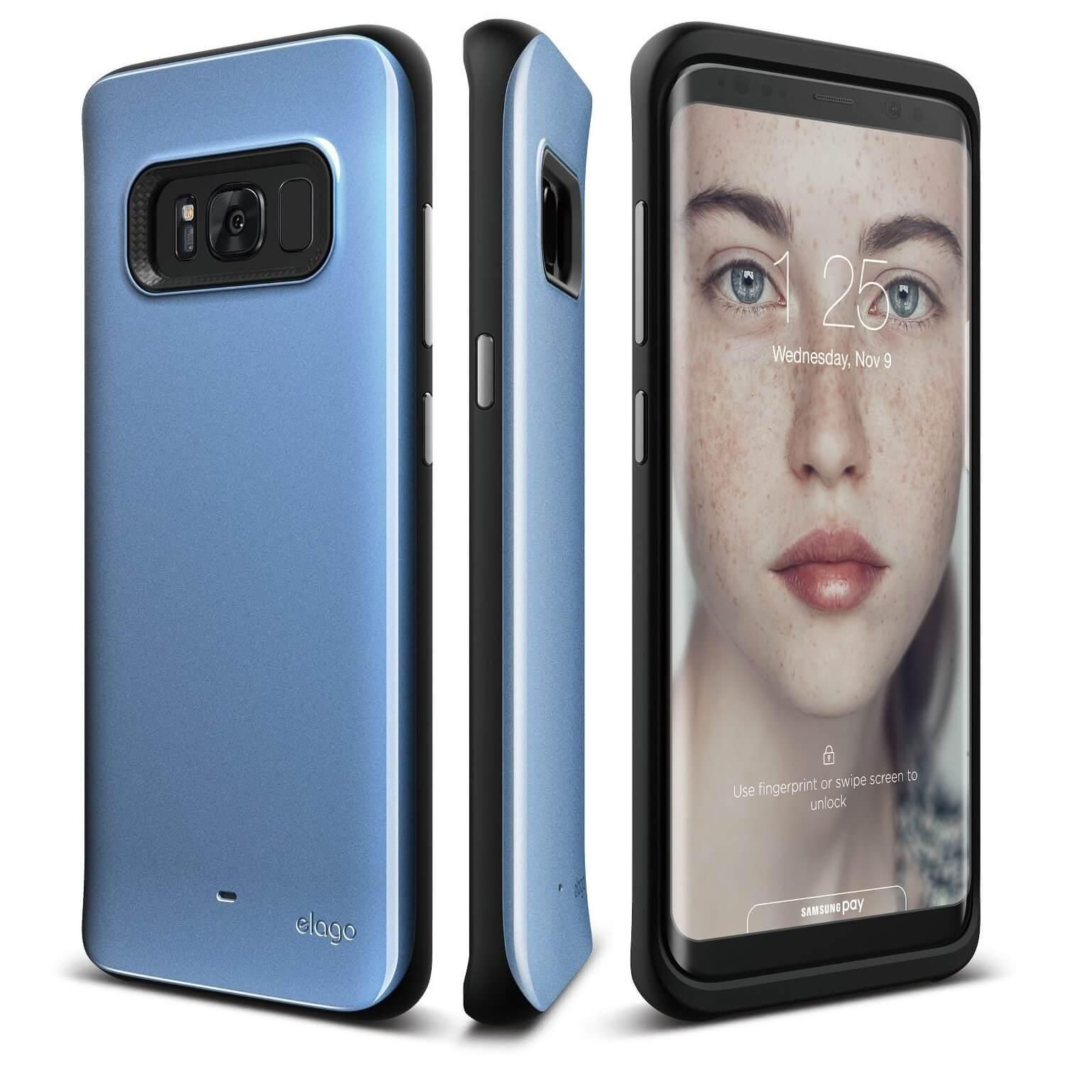 Удароустойчив хибриден кейс за Samsung Galaxy S8 - Elago S8 Grip Hybrid Case (син) | JAR Computers Удароустойчив хибриден кейс за Samsung Galaxy S8 - Elago S8 Grip Hybrid Case (син)