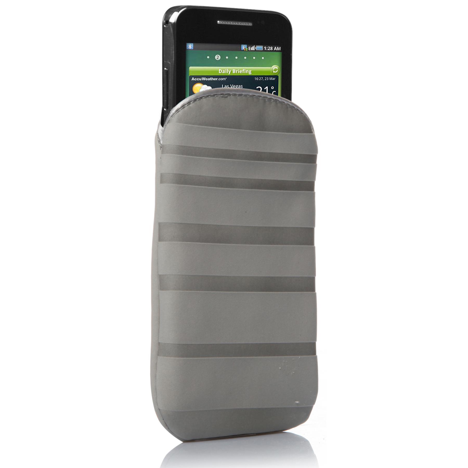 Велурен калъф за iPhone 4S, iPhone 4 и мобилни телефони - SBS Stripes Smooth Case M (сив) | JAR Computers Велурен калъф за iPhone 4S, iPhone 4 и мобилни телефони - SBS Stripes Smooth Case M (сив)