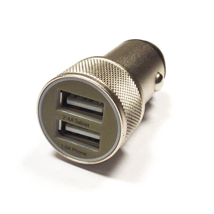 Зарядно за кола (2.4 Ампера) с 2 USB изхода за смартфони и таблети - Zuoqi Dual USB Car Charger (златист) | JAR Computers Зарядно за кола (2.4 Ампера) с 2 USB изхода за смартфони и таблети - Zuoqi Dual USB Car Charger (златист)