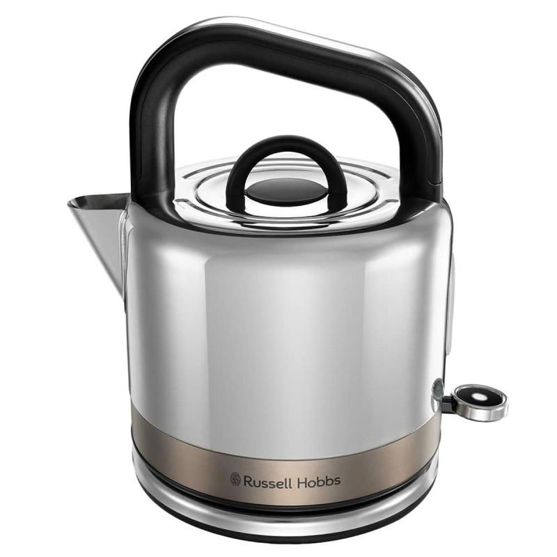 Електрическа кана Russell Hobbs Distinctions Titanium 26422-70, 2400W, 1.5 л, Бързо завиране, Миещ се филтър против котлен камък, 360° основа, Защити, Инокс/титан | JAR Computers Електрическа кана Russell Hobbs Distinctions Titanium 26422-70, 2400W, 1.5 л, Бързо завиране, Миещ се филтър против котлен камък, 360° основа, Защити, Инокс/титан