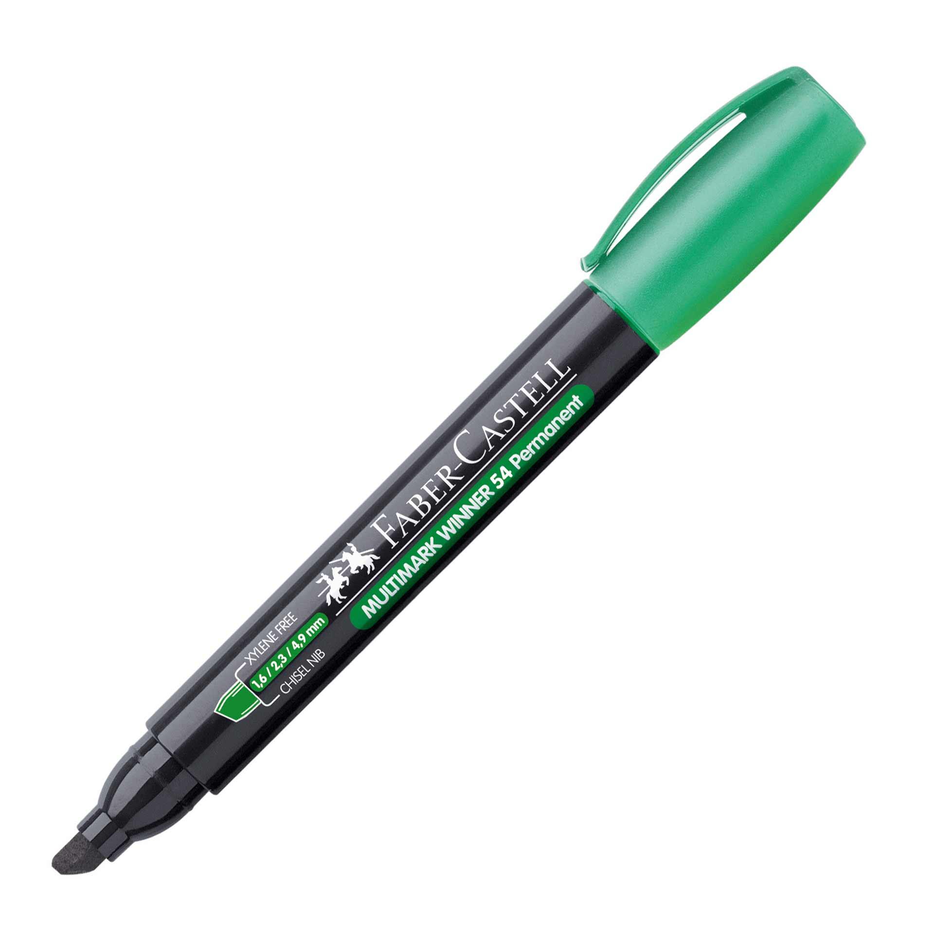 Faber-Castell Перманентен маркер Winner 54, скосен, зелен