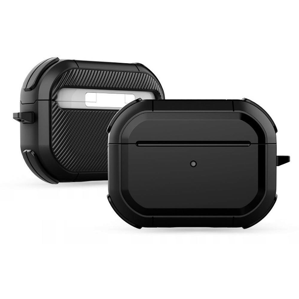 Хибриден удароустойчив кейс с карабинер за Apple Airpods Pro, Airpods Pro 2 - Tech-Protect Rough Hybrid Case (черен) | JAR Computers Хибриден удароустойчив кейс с карабинер за Apple Airpods Pro, Airpods Pro 2 - Tech-Protect Rough Hybrid Case (черен)