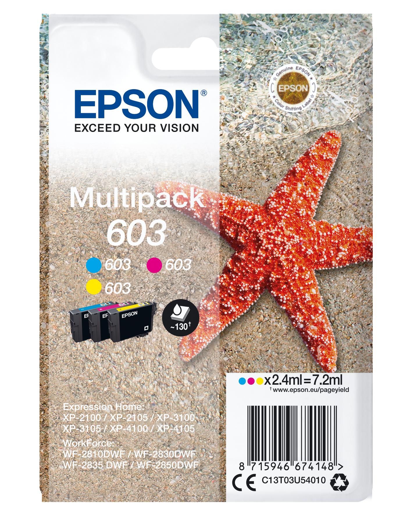 Комплект 3 глави за Epson Expression Home XP2100/XP3100/XP4100 Series - Ink - /603/ / C13T03U54010 - C/M/Y - Multipack - PN C13T03U54010 | JAR Computers Комплект 3 глави за Epson Expression Home XP2100/XP3100/XP4100 Series - Ink - /603/ / C13T03U54010 - C/M/Y - Multipack - PN C13T03U54010