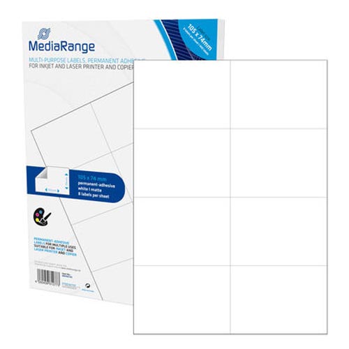 MEDIARANGE LABELS MULTI-PURPOSE 105X74 MM. WHITE (400 PACK) (MRINK145)