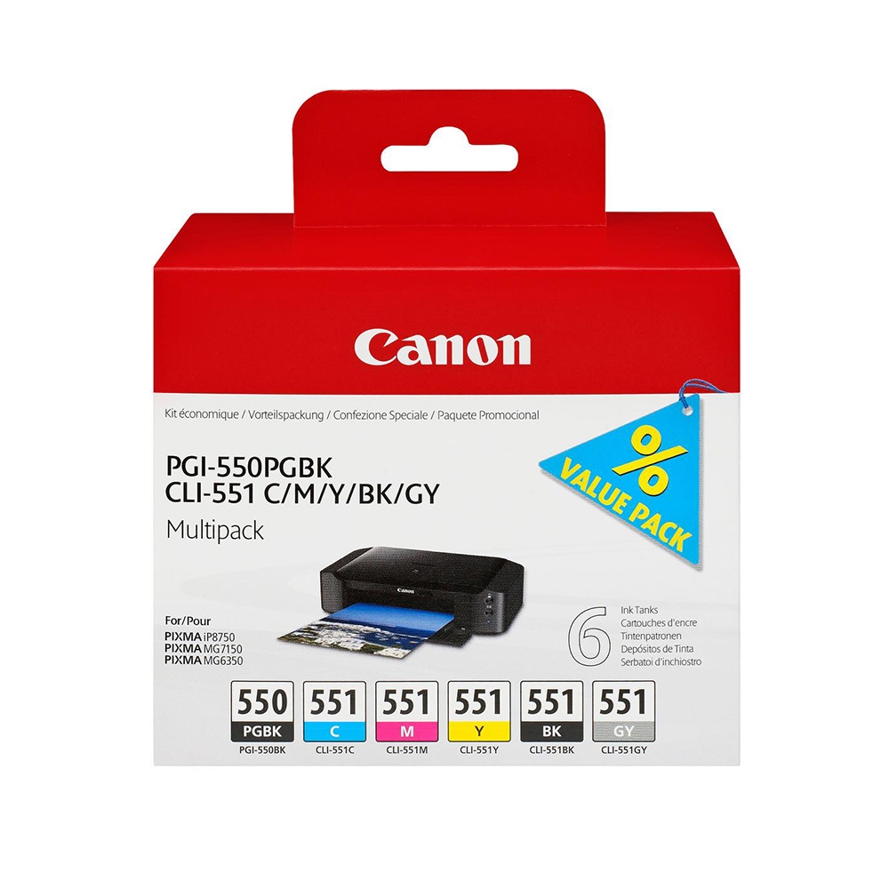 MG6350/5450,/5550 IP7250 MULTIPACK INK TANK (CANPGI-550MPK)