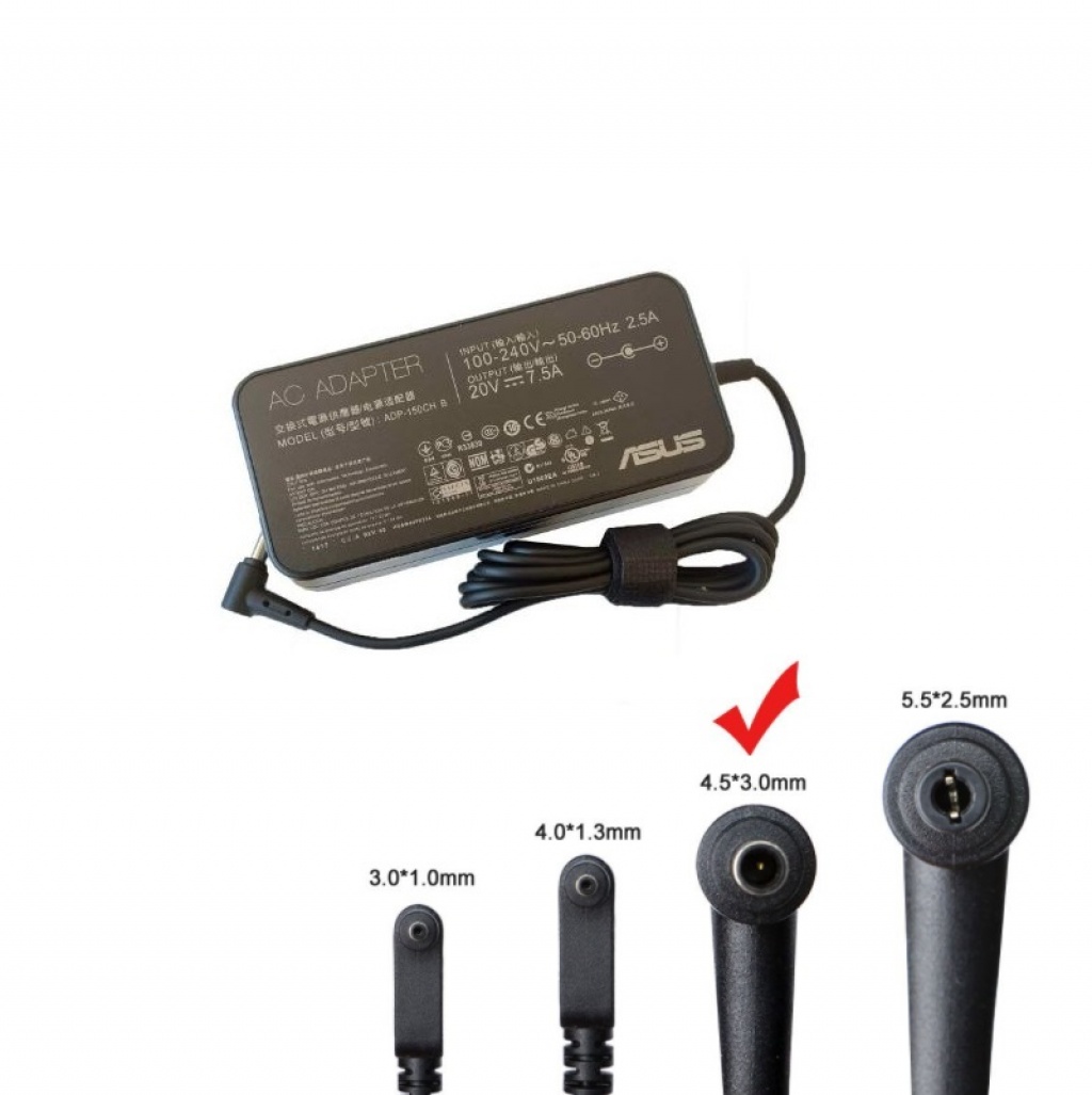 Оригинално Зарядно за лаптоп (Original Laptop Adapter) Asus 20V 7.5A 150W - (4.5x3.0x0.7) | JAR Computers Оригинално Зарядно за лаптоп (Original Laptop Adapter) Asus 20V 7.5A 150W - (4.5x3.0x0.7)