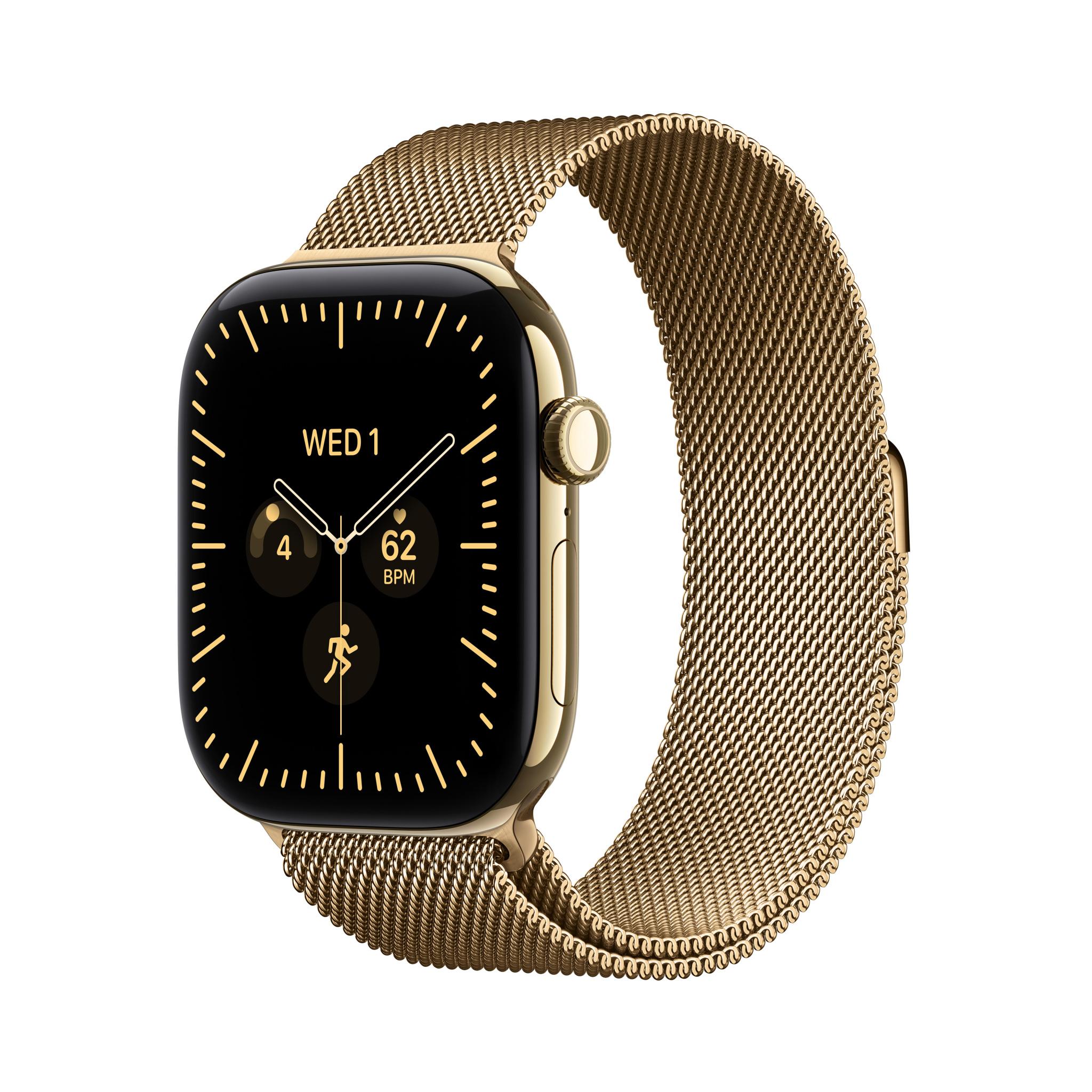 Смарт часовник Apple Watch 12 Cell 46mm Gold/Milanese M/L mjgv4 , 64 , Apple S11 64-bit Dual Core