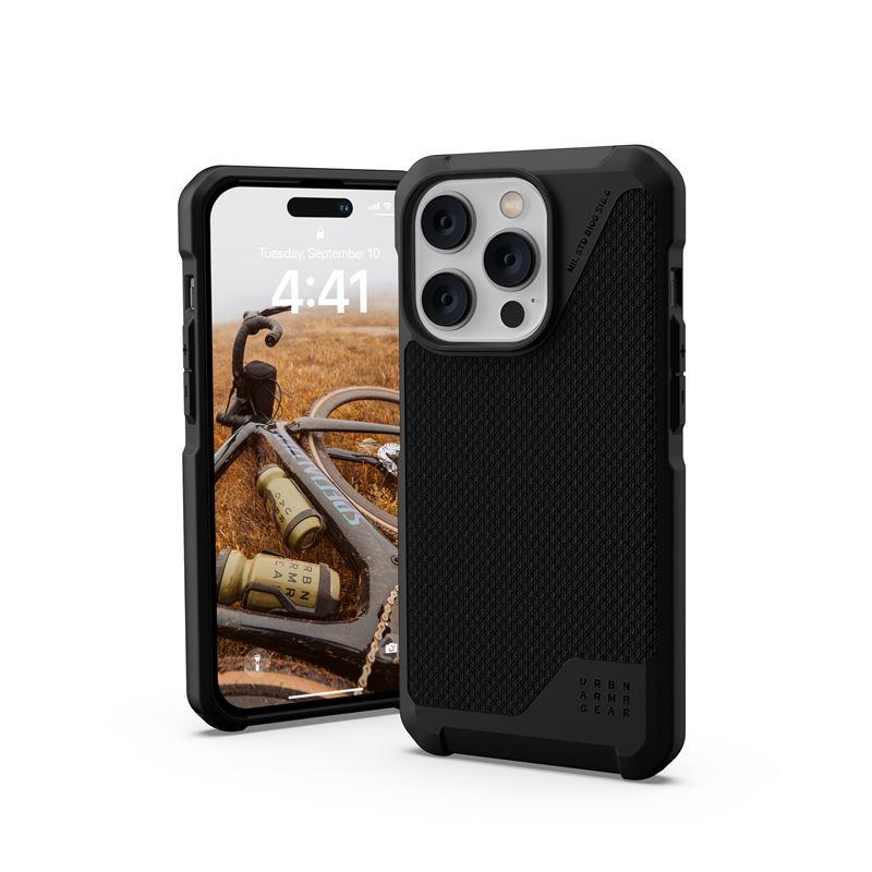 Удароустойчив хибриден кейс с MagSafe за iPhone 14 Pro - Urban Armor Gear Metropolis LT Kevlar MagSafe Case (черен) | JAR Computers Удароустойчив хибриден кейс с MagSafe за iPhone 14 Pro - Urban Armor Gear Metropolis LT Kevlar MagSafe Case (черен)
