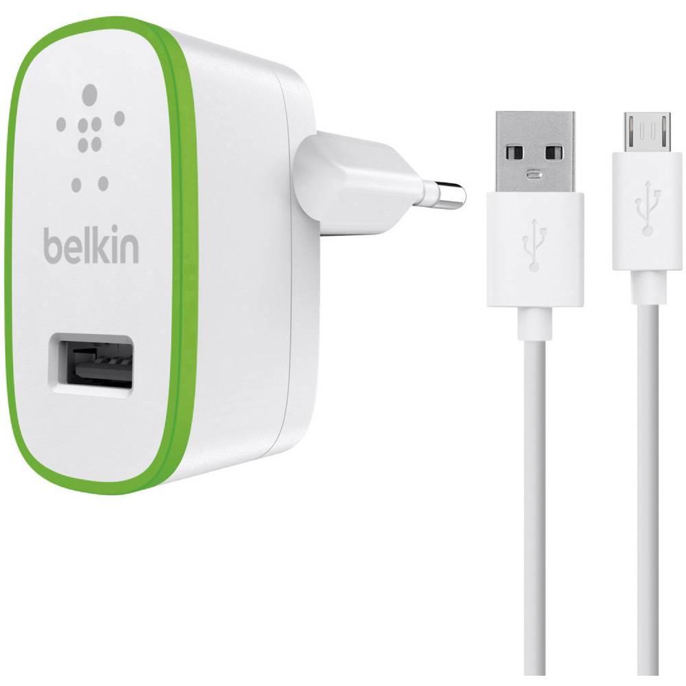 Захранване с USB изход 2.1А и MicroUSB кабел - Belkin Universal USB Home Charger 2.1A with MicroUSB cable (бял) | JAR Computers Захранване с USB изход 2.1А и MicroUSB кабел - Belkin Universal USB Home Charger 2.1A with MicroUSB cable (бял)