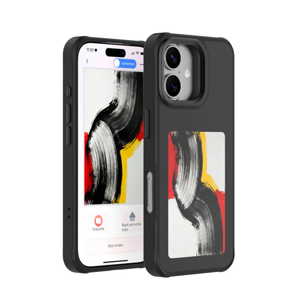 Поликарбонатов кейс с вграден дисплей на задната част и NFC за iPhone 17 - 4smarts E-Ink Case with NFC Display (черен) | JAR Computers Поликарбонатов кейс с вграден дисплей на задната част и NFC за iPhone 17 - 4smarts E-Ink Case with NFC Display (черен)