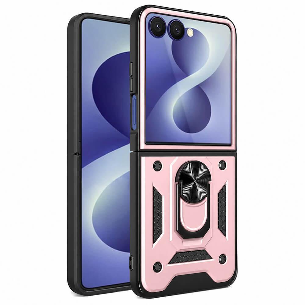 Хибриден удароустойчив кейс с пръстен против изпускане за Samsung Galaxy Z Flip8 - Techsuit CamShield Case (розово злато) | JAR Computers Хибриден удароустойчив кейс с пръстен против изпускане за Samsung Galaxy Z Flip8 - Techsuit CamShield Case (розово злато)