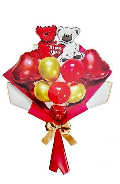 Комплект балони "Bear Love Bouquet" PartyGo, 9 бр | JAR Computers Комплект балони "Bear Love Bouquet" PartyGo, 9 бр
