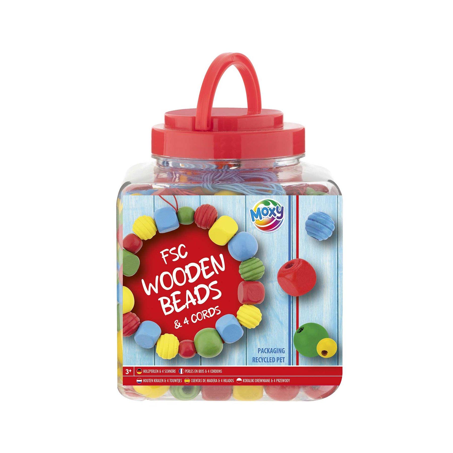 Moxy Мъниста, дървени, 375 g, в кофа, червена | JAR Computers Moxy Мъниста, дървени, 375 g, в кофа, червена