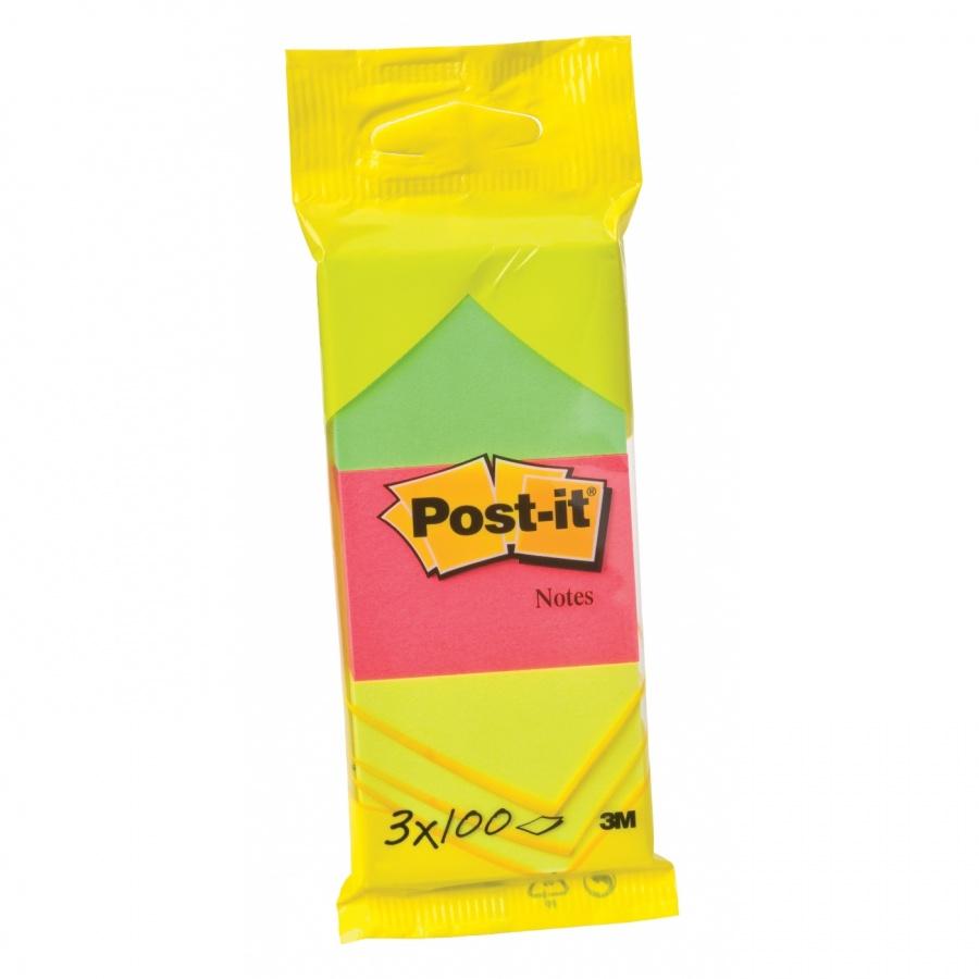 Самозалепващи листчета Post-it, 38х51 мм, 3х100 л., микс, неонови, PEFC хартия | JAR Computers Самозалепващи листчета Post-it, 38х51 мм, 3х100 л., микс, неонови, PEFC хартия