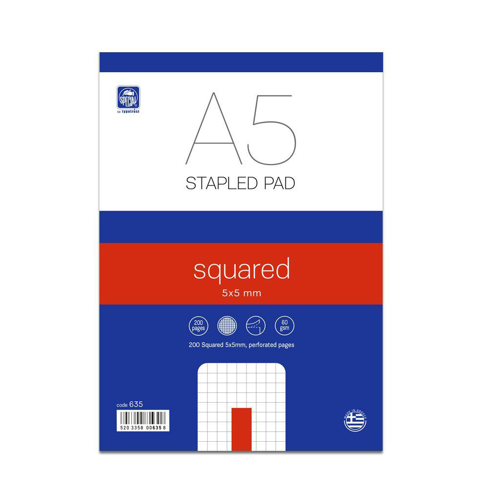 Typotrust A5 Framed 5x5 perforated pad 100sh. (624) (TYP624) | JAR Computers Typotrust A5 Framed 5x5 perforated pad 100sh. (624) (TYP624)