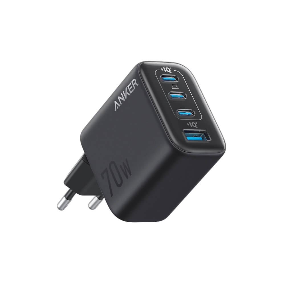 Захранване за ел. мрежа с USB-A и 3xUSB-C изходи - Anker Zolo GaN Fast Wall Charger 70W (черен) | JAR Computers Захранване за ел. мрежа с USB-A и 3xUSB-C изходи - Anker Zolo GaN Fast Wall Charger 70W (черен)