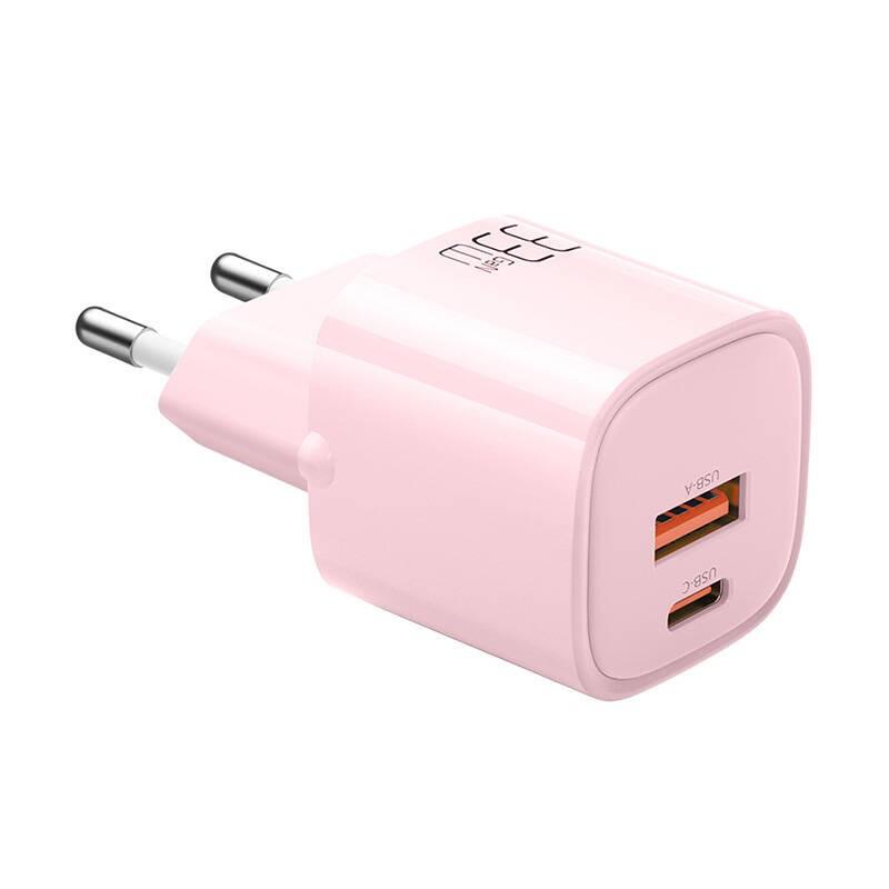 Захранване за ел. мрежа с USB-A и USB-C изходи и технология за бързо зареждане - McDodo GaN Charger 33W (CH-0156) (розов) | JAR Computers Захранване за ел. мрежа с USB-A и USB-C изходи и технология за бързо зареждане - McDodo GaN Charger 33W (CH-0156) (розов)