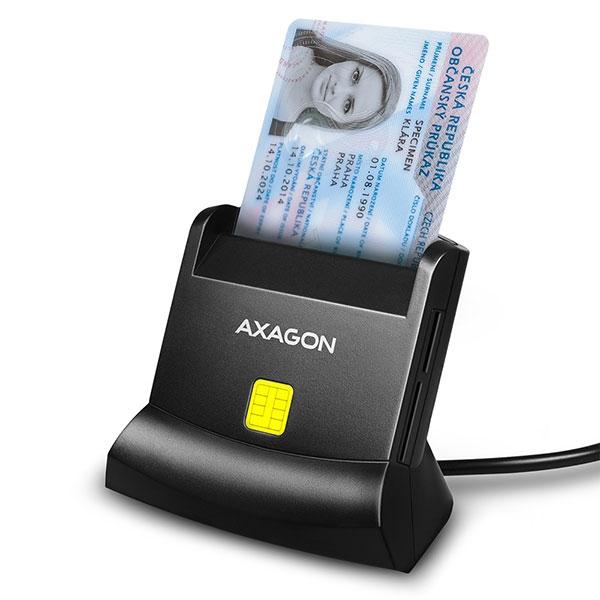 Cardreader USB2-A, Smart ID + SD, AXAGON CRE-SM2