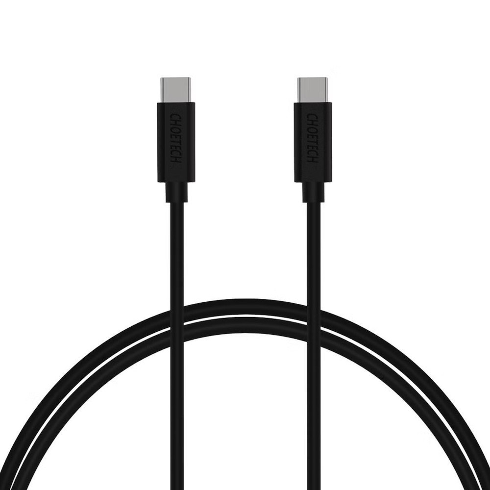 Choetech USB-C to USB-C Cable 60W - здрав кабел с бързо зареждане за устройства с USB-C порт (100 см) (черен) (bulk)