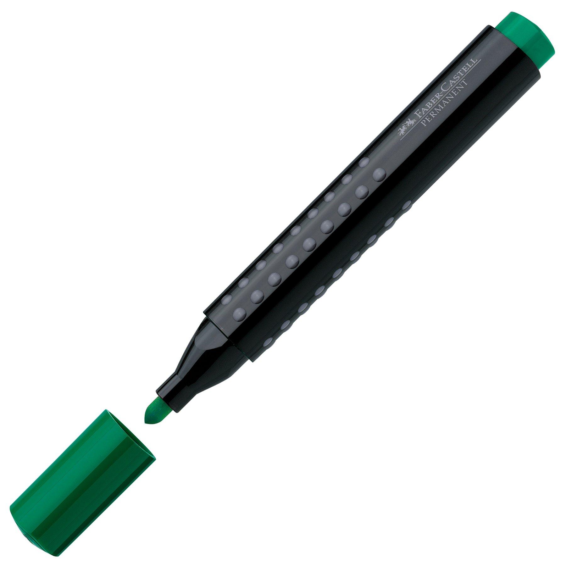 Faber-Castell Перманентен маркер Grip 1504, объл, зелен