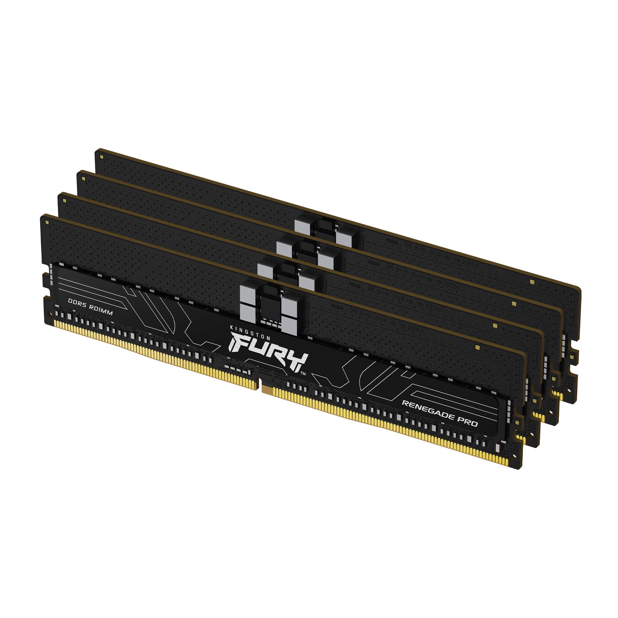 Kingston Technology FURY Renegade Pro модул памет 64 GB 4 x 16 GB DDR5 7600 MT/s 288-pin DIMM ECC | JAR Computers Kingston Technology FURY Renegade Pro модул памет 64 GB 4 x 16 GB DDR5 7600 MT/s 288-pin DIMM ECC