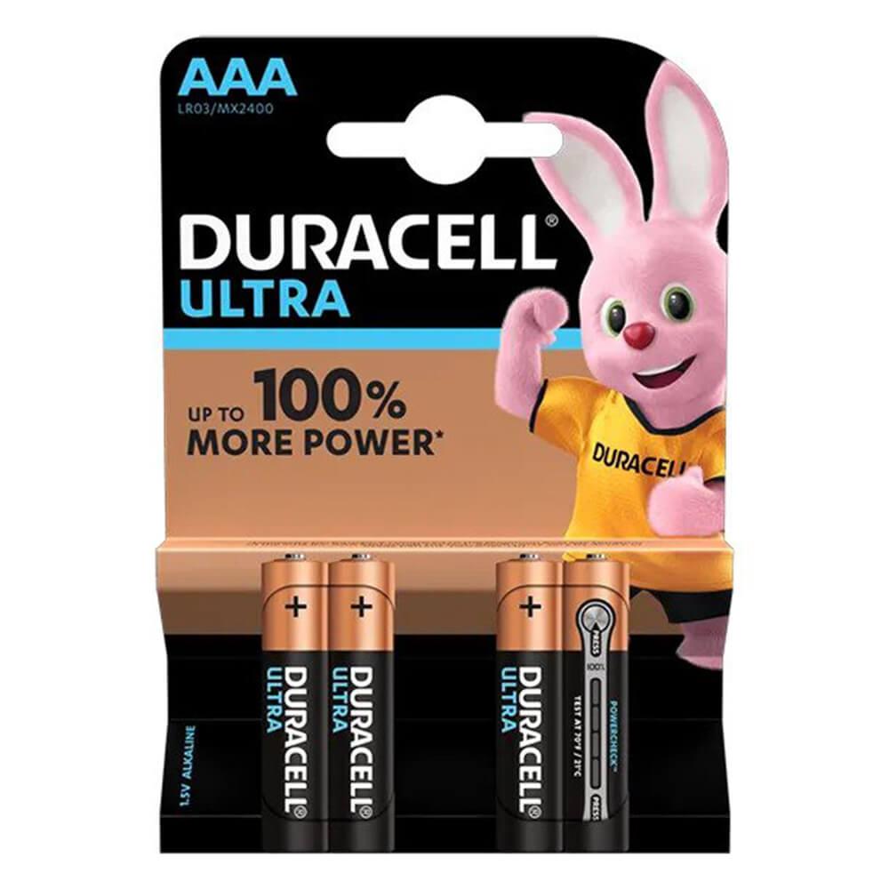 Комплект 4 броя ултра-устойчиви алкални батерии - Duracell Ultra Power MX2400 LR03 AAA | JAR Computers Комплект 4 броя ултра-устойчиви алкални батерии - Duracell Ultra Power MX2400 LR03 AAA
