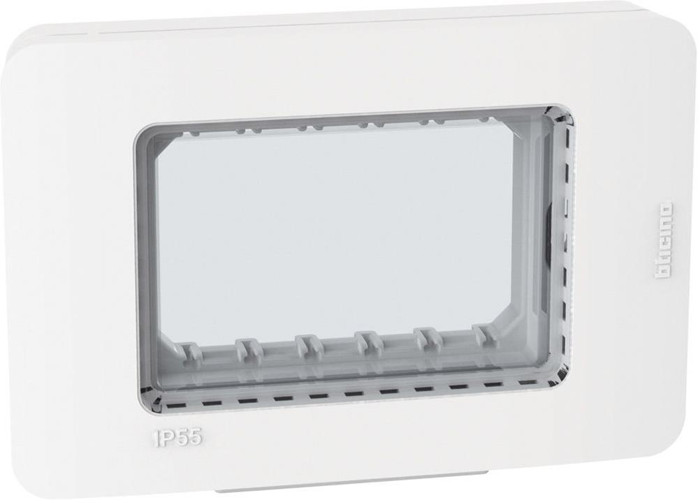 Лицева рамка + носеща IP55 3 мод. цвят Бял Light Now Bticino | JAR Computers Лицева рамка + носеща IP55 3 мод. цвят Бял Light Now Bticino