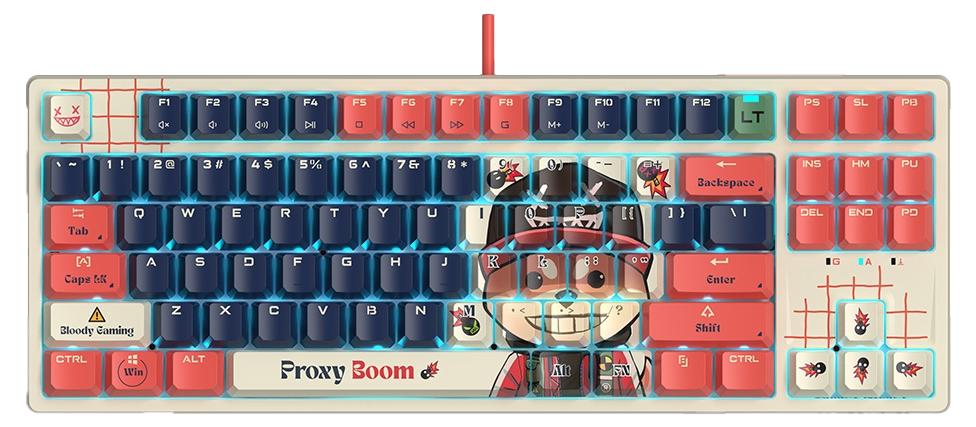 Механична клавиатура A4Tech Bloody - AT87, Alpha Optical Switch, TKL, RGB, Proxy Boom | JAR Computers Механична клавиатура A4Tech Bloody - AT87, Alpha Optical Switch, TKL, RGB, Proxy Boom