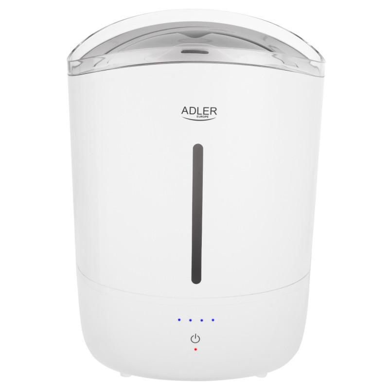 Овлажнител за въздух Adler AD 7971, 30W, До 20м2, 5 литра, 150-300 мл/час, Ултразвук, До 50 часа с едно пълнене, Бял