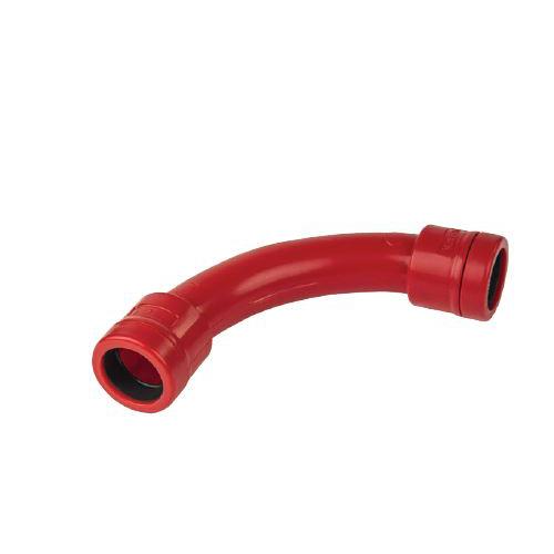 PVC КОЛЯНО ГОЛЯМО 90° ЕС Ф25  IP67 ЧЕРВЕН